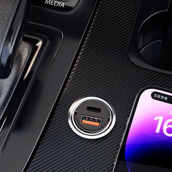 Dudao R3MAX mini avtopolnilec, 48W QC PD, črn