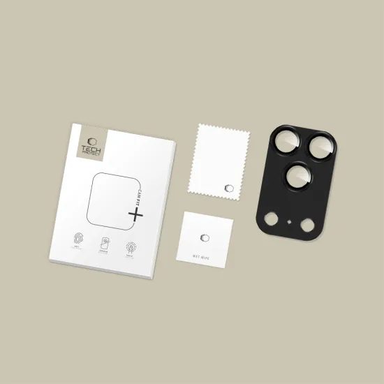 Tech-Protect CamFull Fit+, προστατευτικό τζαμάκι για φακό κάμερας, iPhone 17 Pro Max, μαύρο