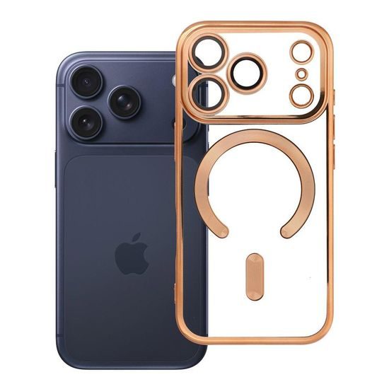 iPhone 17 Pro / 18 Pro dėklas – Electro Mag Cover MagSafe – auksinė