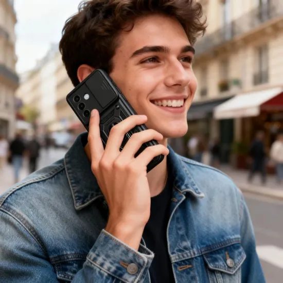 Samsung Galaxy A27 5G dėklas – Tech-Protect CamShield Pro – juoda