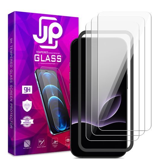 JP Long Pack Panzerglas, 3 Displayschutzgläser für Handy mit Applikator, iPhone 17