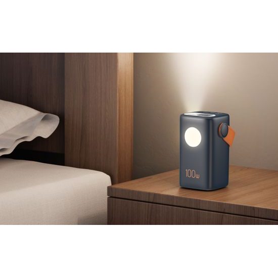 Powerbanka για φορητούς υπολογιστές και outdoor 60.000 mAh, 100W + 30W PD, ισχυρό φως LED, μαύρη
