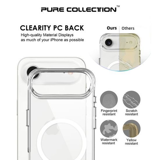 JP MagFit MagSafe θήκη με πιστοποίηση 3M SGS, iPhone Air, διάφανη