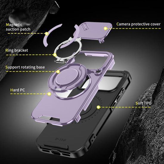 Camslide Stand etui, iPhone 18 Pro, vijolična