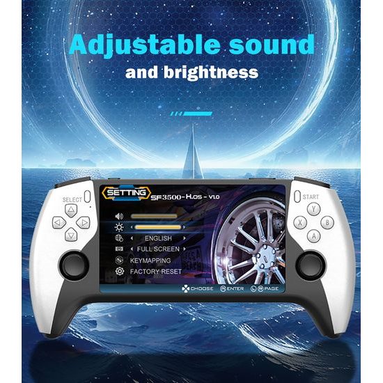SF3500 Přenosná herní konzole s 5″ IPS displejem, 3000 mAh a TV výstupem