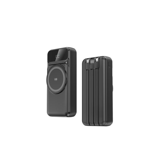 MagSafe 15W ασύρματο PowerBank, 20.000 mAh με 3 ενσωματωμένα καλώδια, μέγεθος L, μαύρο