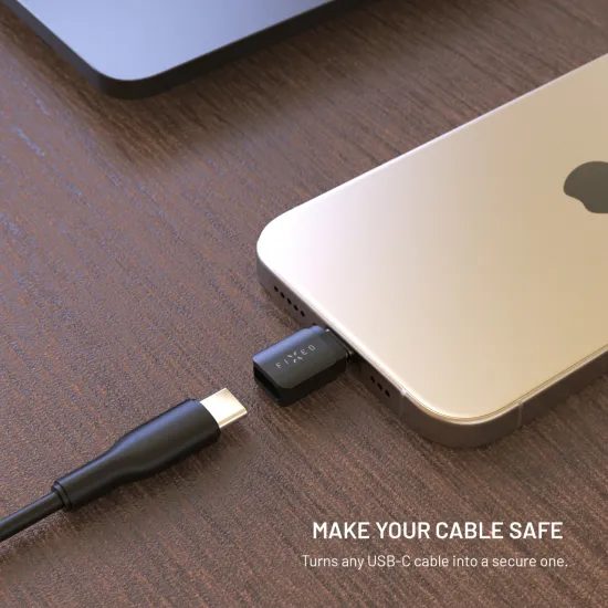 Alumínium adatblokkoló FIXED 2az1-ben, USB-C/C és USB-C/A, fekete