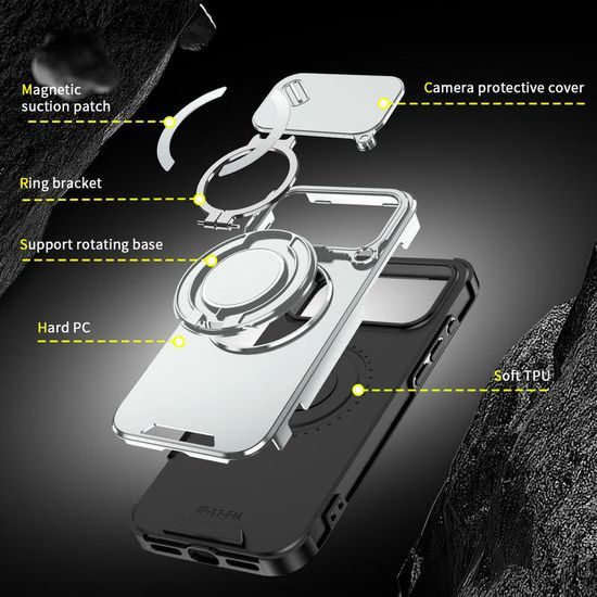 Camslide Stand etui, iPhone 17 Pro Max, srebrn