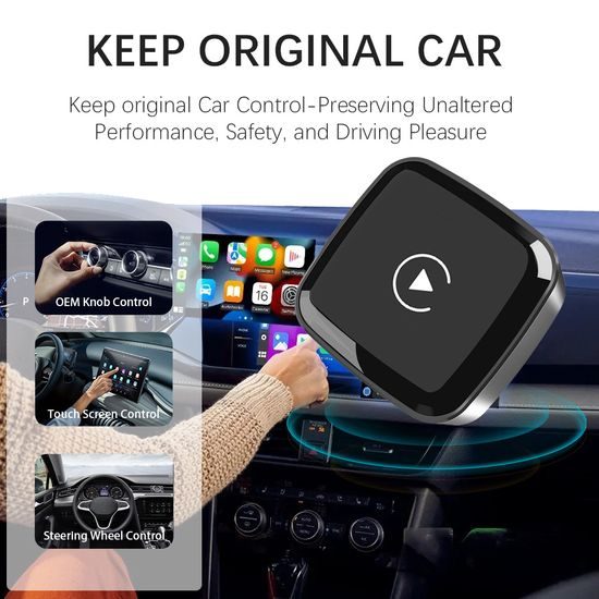 Ασύρματος Προσαρμογέας για CarPlay και Android Auto, Plug & Play, Αλουμίνιο, CA29