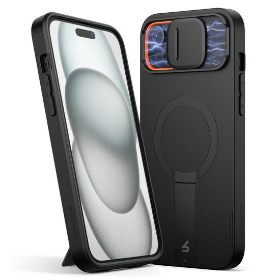 Suritch MagSafe Kickstand Camprotector θήκη iPhone 14 Plus / 15 Plus, μαύρη