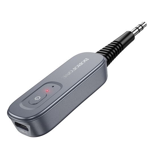 Borofone BC51 Bluetooth Audio Adapter AUX Empfänger und Sender - 2-in-1 RX/TX Modus - Plug & Play - Grau