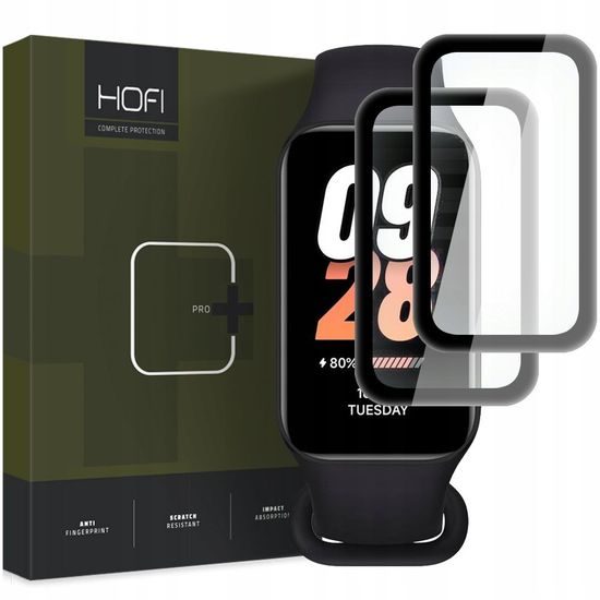 Hofi Hybrid Pro+ Zaščitno kaljeno steklo, Xiaomi Smart Band 8 Active, črno