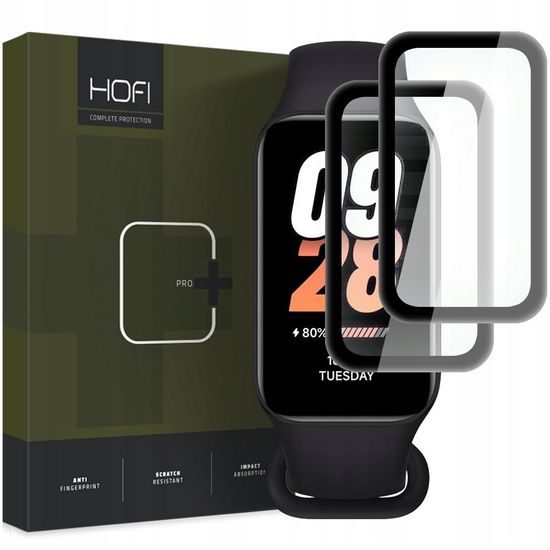 Hofi Hybrid Pro+ Zaštitno kaljeno staklo, Xiaomi Smart Band 8 Active, crna