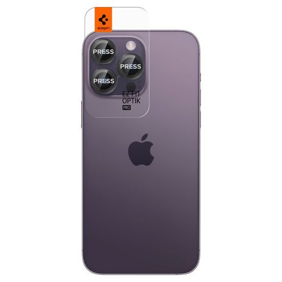 Spigen Optik.TR Ez Fit ochrana fotoaparátu, 2 kusy, iPhone 14 Pro / 14 Pro Max / 15 Pro / 15 Pro Max, černá