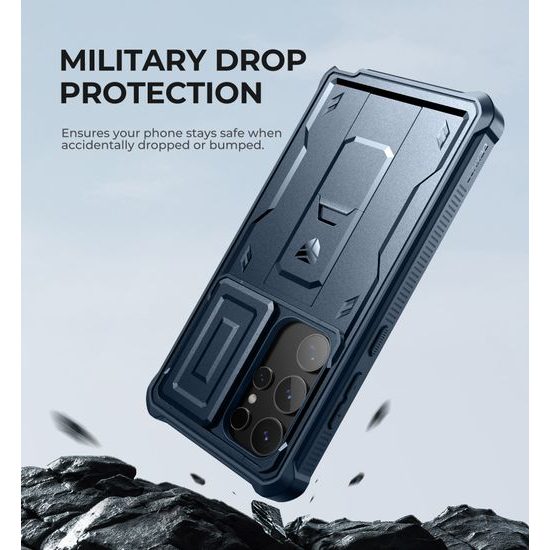 Dexnor 360 Kickstand Camprotector Θήκη Samsung Galaxy S24 Ultra, Μπλε