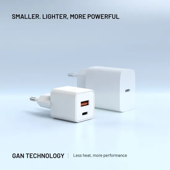 Hálózati töltő FIXED Mini GaN, USB-C + USB, PD 30W, fehér