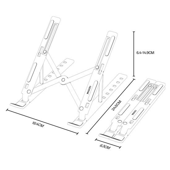 Yesido LP07 Laptopholder 13–20" - Sølv