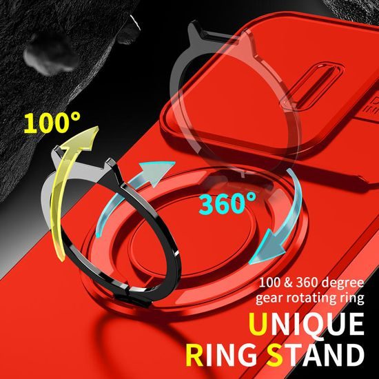 Θήκη Camslide Stand, Xiaomi Redmi 15C, κόκκινη