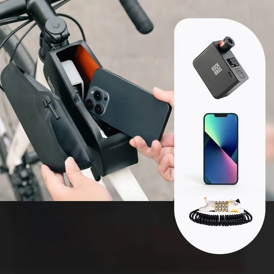 Rockbros Vodoodporna torbica za okvir kolesa z magnetnim zapiranjem 0,9 l, črna