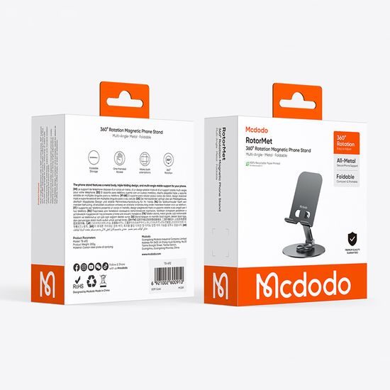 Mcdodo összecsukható telefontartó 360° (TB-6920), szürke
