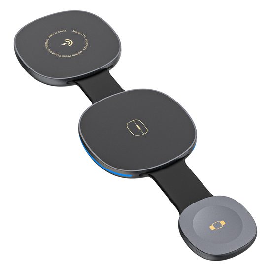 Dudao A11S brezžični MagSafe polnilnik 3v1, črn