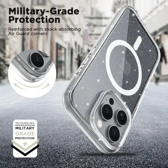 Tech-Protect Flexair MagSafe, iPhone 16e, διάφανη με γκλίτερ