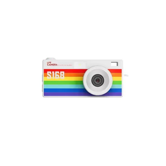 S168 Stílusos Mini retro fényképezőgép kulcstartóra, fehér