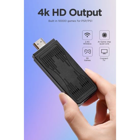 U9 Pro Retro konsola z dwoma bezprzewodowymi kontrolerami, HDMI, Game Stick, 4K