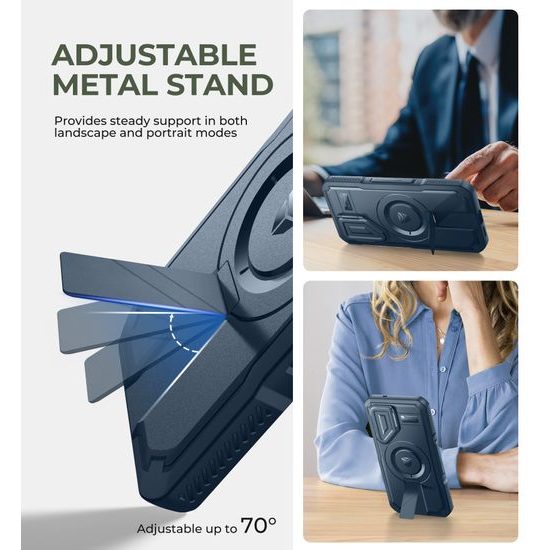 Dexnor MagSafe 360 Βάση Στήριξης Προστατευτική Θήκη Samsung Galaxy S25, μπλε