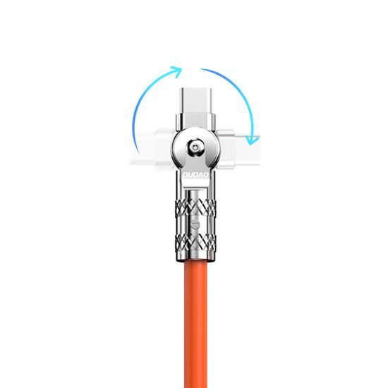 Dudao Angled kábel otočný o 180°, USB-C - Lightning, 30 W, 1 m, oranžový