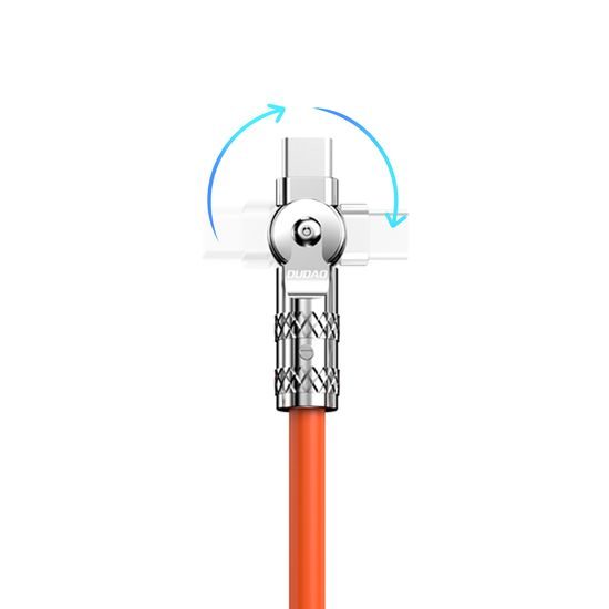 Dudao Kotni kabel, vrtljiv za 180°, USB-C - Lightning, 30 W, 1 m, oranžen