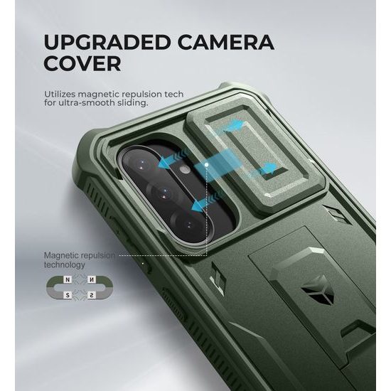 Dexnor 360 Kickstand Camprotector θήκη Samsung Galaxy A37, πράσινη