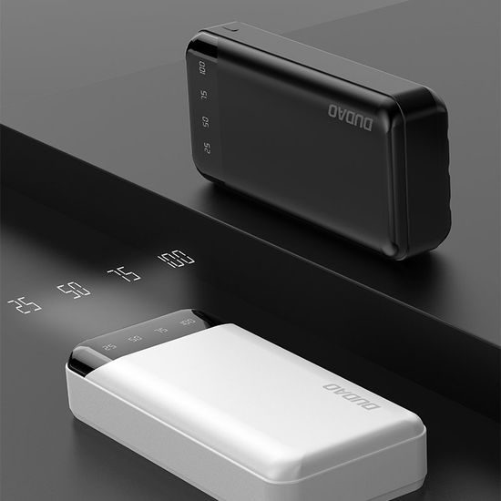 Dudao K6Pro+ Powerbank cu 3 cabluri încorporate, 20000mAh, USB-C + Micro USB + Lightning, negru