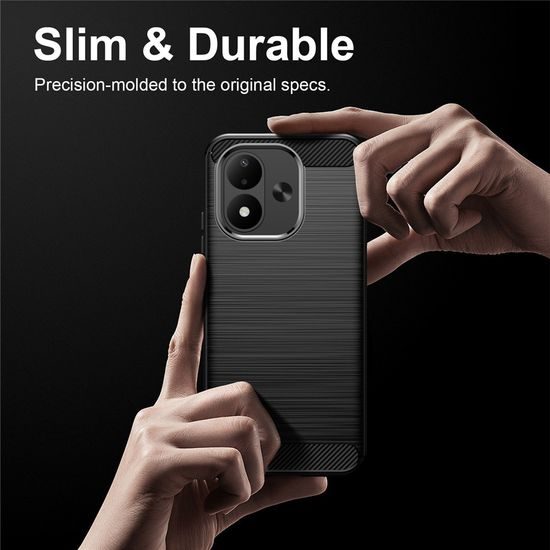 Carbon obal, Xiaomi Redmi Note 17 4G / Note 17 5G, černý
