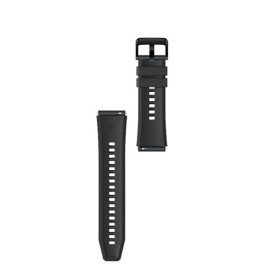 Siliconen Horlogeband voor Huawei Watch GT 2 / 3 / 4 / 2 Pro / 3 Pro / 4 Pro / GT 2e - Zwart