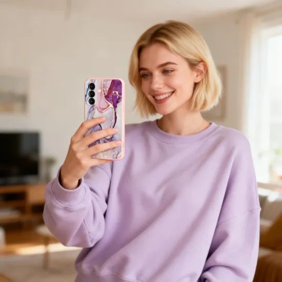 Tech-Protect Icon Schutzhülle für Samsung Galaxy A27 5G - Silikon Case mit Mikrofaser - Marble