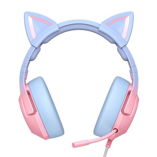 Onikuma K9 RGB gaming headset, kék-rózsaszín