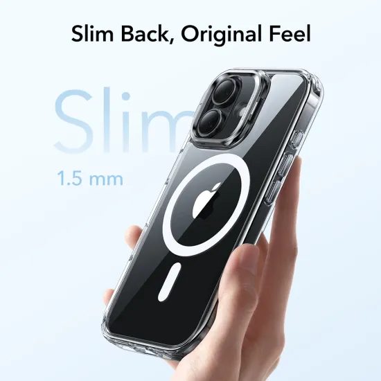 ESR Classic Hybrid Hoesje - MagSafe geschikt - met Kickstand - Transparant (Anti-geel) - voor iPhone 17