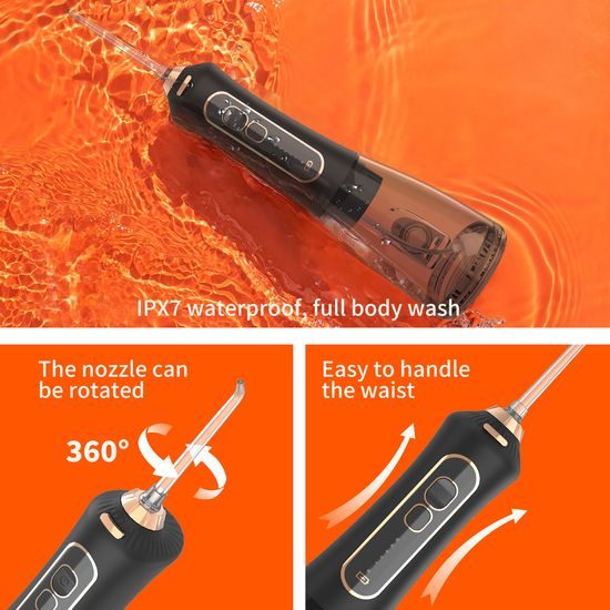 Zestaw sonicznej szczoteczki elektrycznej i bezprzewodowego irygatora 2w1 (IPX7, 5 trybów, 300 ml), biały