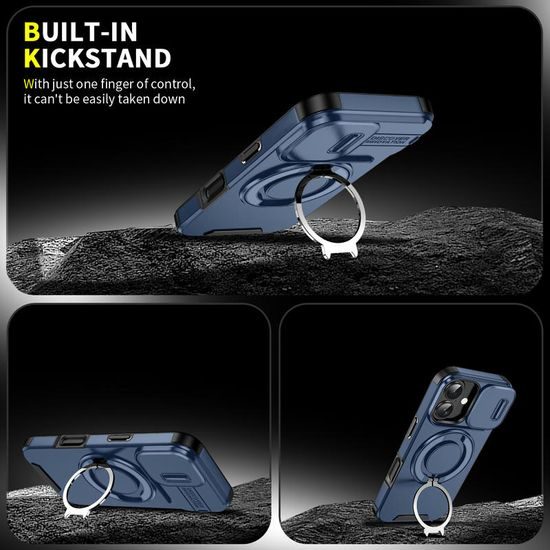 Camslide Stand etui, iPhone 17, modro