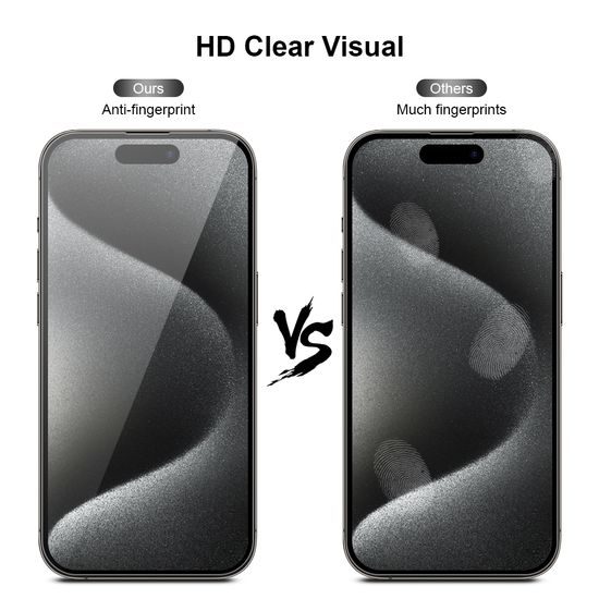 JP 3D üveg felhelyezési kerettel, iPhone 15 Pro, fekete