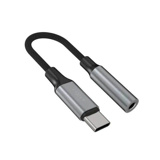 Alumínium adapter FIXED Link USB-C-ről 3,5 mm jack-re, űrszürke