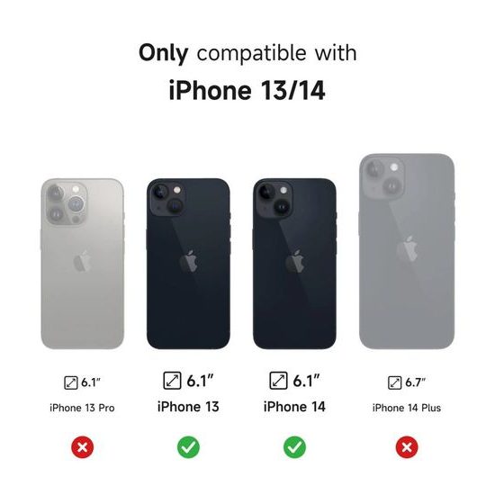 Suritch MagSafe Kickstand Camprotector obal iPhone 13 / 14, fialový