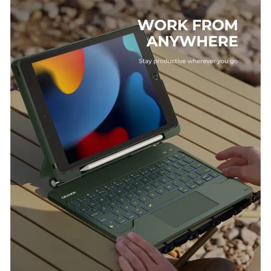 Dexnor magnetische Hülle mit Tastatur, iPad 7 / 8 / 9 10.2", grün