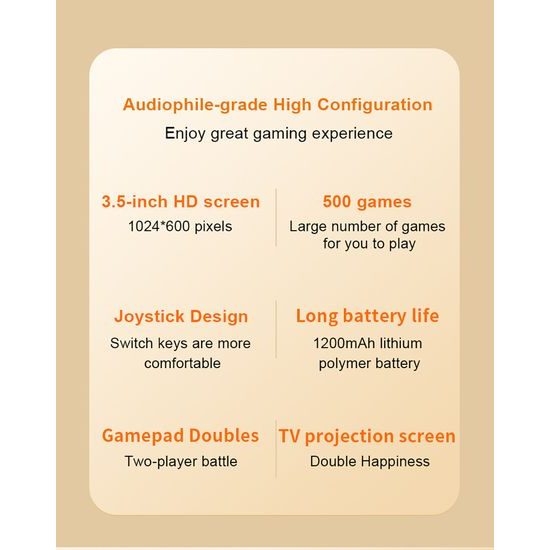 Q21 Φορητή κονσόλα παιχνιδιών με οθόνη 3,5" HD, 500 παιχνίδια και χειριστήρια για 2 παίκτες, κόκκινο-μπλε