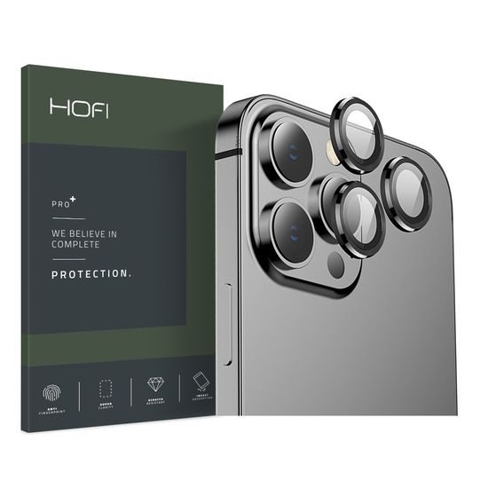 Hofi Camring Pro+, kamera lencse üveg, iPhone 13 Pro / 13 Pro MAX, fekete