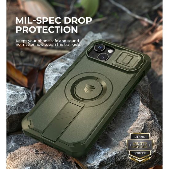 Dexnor MagSafe 360 Kickstand Προστατευτική Θήκη iPhone 14 Plus / 15 Plus, πράσινη