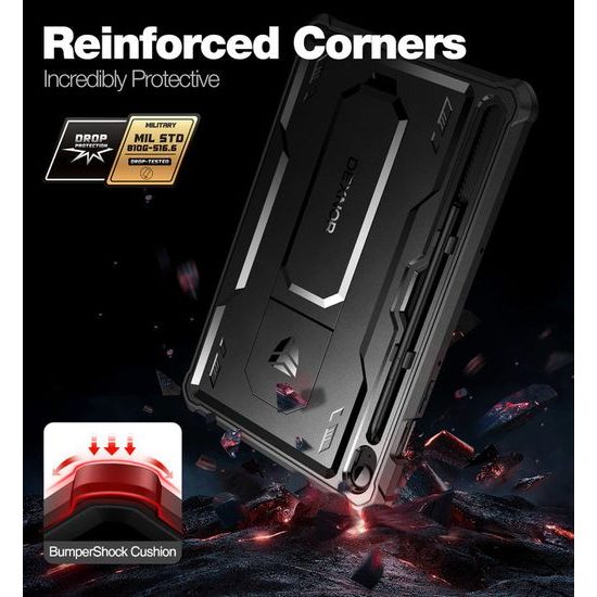 Dexnor 360 Kickstand tok Samsung Galaxy Tab S9 FE, fekete