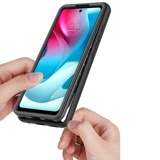 Techsuit Defense360 Pro + védőfólia, Motorola Moto G60S, fekete