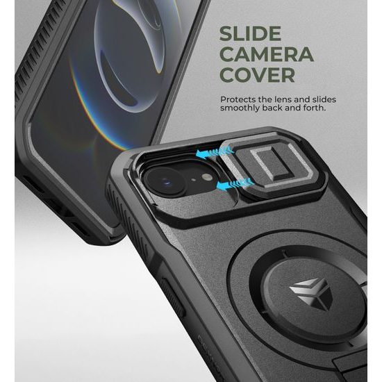 Dexnor MagSafe 360 Στήριγμα Προστατευτική Θήκη iPhone 16e, Μαύρο